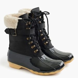 Womens Sperry® JCrew Shearwater buckle boots Black